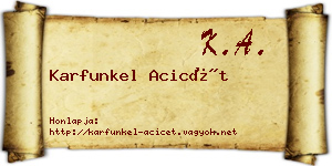 Karfunkel Acicét névjegykártya